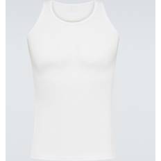 Herr - Silke/Siden Linnen Maison Margiela Ribbed-knit cotton and silk tank top white
