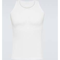 Silk Tank Tops Maison Margiela White Ribbed Tank Top White