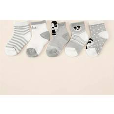 Mesh Underwear Temu 5pairs Baby Boys Socks Cartoon Panda Animal Grey Mesh Cotton Breathable Crew Socks For Kids Children Toddler