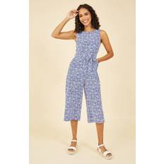 Florals Jumpsuits & Overalls Yumi Blue Ditsy Floral Print Culotte Jumpsuit