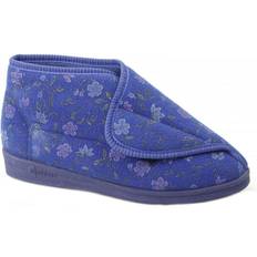 Comfylux Andrea Floral Bootee Slippers Blue