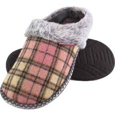 Dunlop Women Slippers Dunlop Cosy Plush Memory Foam Knitted Mules Slippers With Open Back Pink