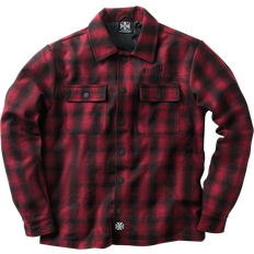 West Coast Choppers Jakke Wool Lined Plaid, Rød/Sort