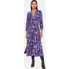 Purple - Women Dresses Whistles Glossy Leopard Midi Dress, Purple/Multi