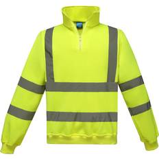 Gule Gensere Yoko XXL, Yellow Unisex Adult Hi-Vis Quarter Zip Sweatshirt