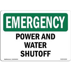 Office Supplies SignMission Emergency Sign - Power & Water Shutoff