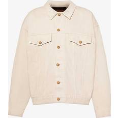 Fear of God Jackets Fear of God Fear of God ESSENTIALS Taupe Patch Denim Jacket Silver Cloud