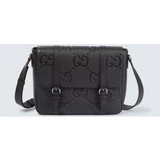 Gucci Schwarz Umhängetaschen Gucci Messenger Bag Jumbo GG Medium aus Leder Schwarz Einheitsgröße