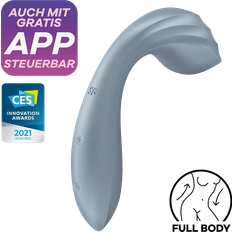 Satisfyer vibrator, massager, Mini Wand-er Connect App' Bluetooth, med app, för stimulerande helkroppsmassage, Färg:grå