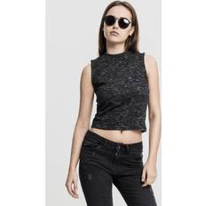 Femme - Lin Chemises Urban Classics Crop Top Femme Classic Pace Top - Noir