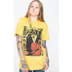 Unisex - Yellow T-shirts ROCK OFF Reflections Dip Dye Mineral Wash Unisex T Shirt Yellow