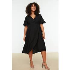 Poliamida Vestidos Trendyol Collection Vestido De Talla Grande De Mujer - Black