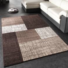 Marron Tapis Designer teppich modern kariert kurzflor teppich Braun