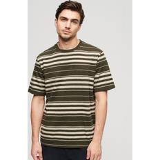 Superdry Tops Superdry Organic Cotton Striped T-Shirt, Green/Multi