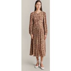 Long Dresses - Paisley Ghost Ava Paisly Midi Dress, Khaki