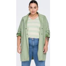 Leder Mäntel Only Carmakoma mantel curvy wildlederimitat damen Reseda M-46/48