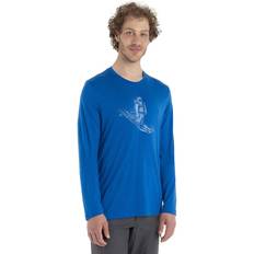 Merinould - Skiløb T-shirts Icebreaker Lite II L S Tee Skiing Yeti - Blå