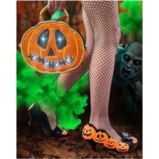Irregular Choice Pumpkin Carving Low Heels - Black/Orange