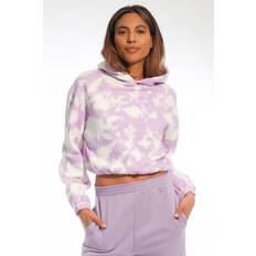 Light & Shade Tie Dye Cropped Hoodie Purple