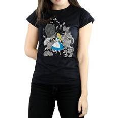 Florals - Women T-shirts Flowers Cotton T-Shirt Black