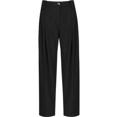 Ganni Nainen Housut Ganni Black Pleated Trousers 099 Black DK