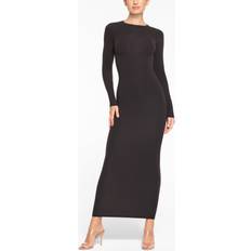 Long Dresses - XXS SKIMS Fits Everybody Long-Sleeve Crewneck Maxi Dress ONYX