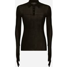 Dolce & Gabbana Donna Polos Dolce & Gabbana Ribbed Viscose Polo Shirt