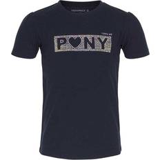 Glitter T-shirts Barnkläder Equipage Happy T-Shirt Kids - Navy