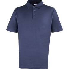 Premier Men's Stud Heavyweight Plain Pique Polo Shirt - Navy