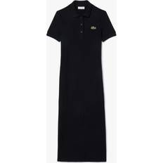 Lacoste Dresses Lacoste Long Slim-Fit Polo Dress - Black