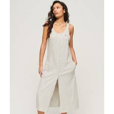 Superdry Vestidos Superdry Vestido Vintage Button Blanco Gris - White/Yellow