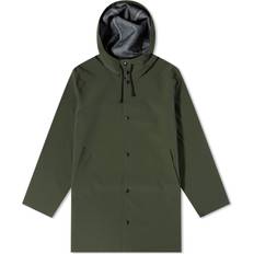 Stutterheim Men's Stockholm Raincoat Suede Dark Green