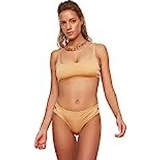 Bronze Bademode Trendyol Collection Collection Bikini-hose Metallic Unifarben für Damen