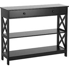 Beliani Armoires Beliani Table Console Noire En MDF 2 Etagères Buffet