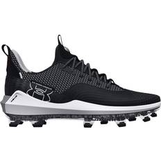 Men Baseball Shoes Under Armour Men's Harper Low Elite TPU Molded Baseball Cleat Black/White