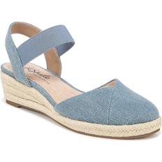 Heels & Pumps LifeStride Shoes Kimmie Espadrille Wedge Sandals Navy Blue Fabric