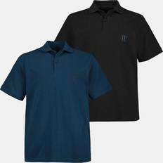 Kleding JP1880 JP 1880 Herren große Größen Übergrößen Menswear L-8XL Poloshirts, Basic, 2er-Pack, Piqué gekämmte Baumwolle Mittelblau 704317759-6XL