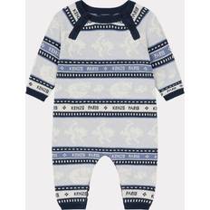 Garçon Combinaisons Kenzo Kids Blue Boys Jacquard Knitted Romper Blue month