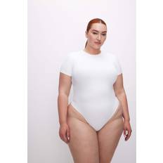 Bodystocking Med Rund Hals Korte Ærmer Scuba-stof - Hvid