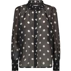 Co'Couture Dame Skjorter Co'Couture DrewCC Dot Shirt Black/Offwhite
