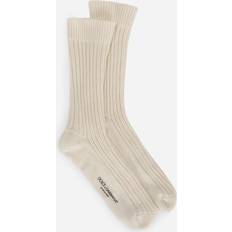 Dolce & Gabbana Gray Socks Dolce & Gabbana Ribbed Cotton And Wool Socks Man Socks Gray Cotton