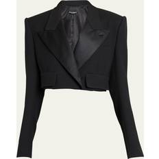 Kurz Jacketts Dolce & Gabbana Cropped Wool-Blend Tuxedo Blazer