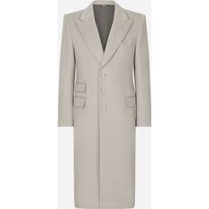 Dolce & Gabbana Man Jassen Dolce & Gabbana Single-Breasted Cashmere Coat Gray