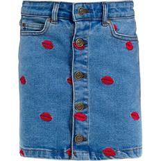 Blå Nederdele The New Nederdel Denim TnLips Blue/Rød m. Læber 13-14 år 158-164 Nederdel