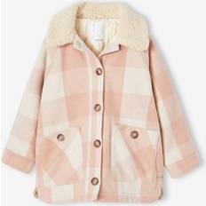 Kinderbekleidung Vertbaudet Karierte Mädchen Jacke, Overshirt rosa