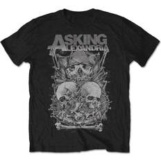 Natur - Unisex T-skjorter ROCK OFF T-Shirt Mannen Asking Alexandria - Schedel Stapel