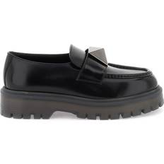 Valentino Garavani Women Loafers Valentino Garavani Black One Stud Loafers 0NO Nero IT