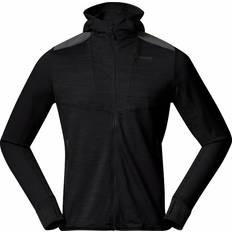 Bergans Outerwear Bergans Rabot Active Mid Hood Jacket Men Black Outdoor Hoodie