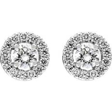 Bloch 18ct White Gold 0.55ct Diamond Round Cluster Stud Earrings