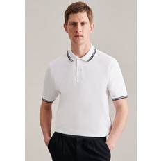 Poloshirts Seidensticker Kragen Polo-Shirt Gerader Schnitt Normal-Fit Weiß